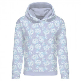 CLASSIC WOMEN’S HOODIE (POLA) - ICE FLOWERS (ENCHANTED WINTER) - looped knit fabric 