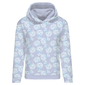 CLASSIC WOMEN’S HOODIE (POLA) - ICE FLOWERS (ENCHANTED WINTER) - looped knit fabric 