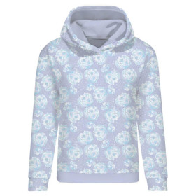 CLASSIC WOMEN’S HOODIE (POLA) - ICE FLOWERS (ENCHANTED WINTER) - looped knit fabric 