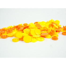 Color Snaps PRYM Love, plastic fasteners 12,4 mm - 30 sets - lemon / canary yellow / apricot