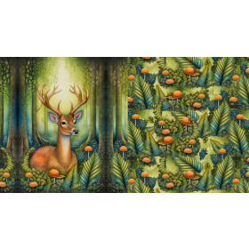 BOHO DEER - panel (60cm x 50cm) Hydrophobic brushed knit