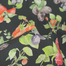 FRUIT / black - viscose woven fabric