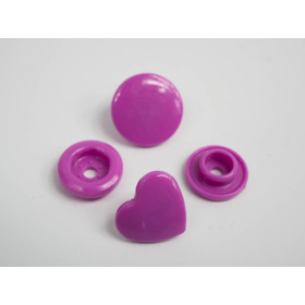 Fasteners KAM hearts 12 mm purple 10 sets