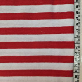 WHITE AND RED STRIPES 1CM X 1CM - t-shirt with elastan TE210
