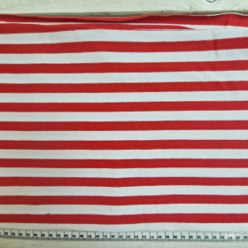 WHITE AND RED STRIPES 1CM X 1CM - t-shirt with elastan TE210