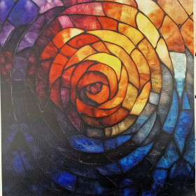 STAINED GLASS WZ.3  (46 cm x 50 cm) - thick pressed leatherette
