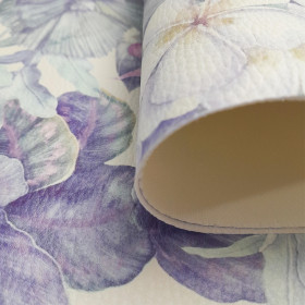 PURPLE FLORAL - thick pressed leatherette