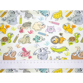 CRAYONS AND ANIMALS - Viscose jersey WE210