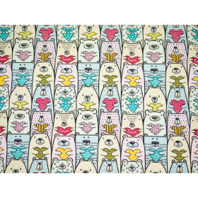 BEARS WITH HEARTS - single jersey with elastane TE210