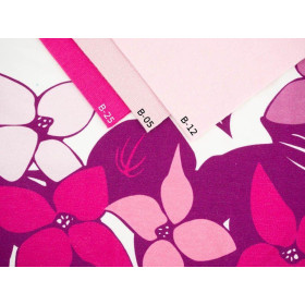 FLORAL PANEL (L) / pink - panel, looped knit 