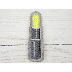 Embroided application lipstick - yellow neon