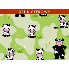 COWS ON GREEN - single jersey with elastane TE210