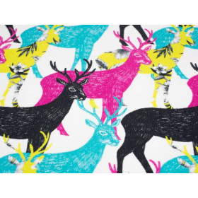 COLORFUL DEERS - Viscose jersey WE210