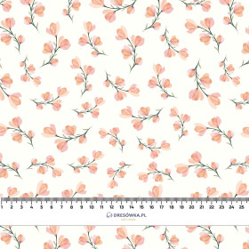 PINK FLOWERS PAT. 4 / white - viscose woven fabric