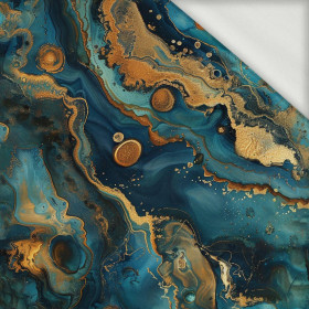 alcohol ink wz.16 TEAL - looped knit fabric