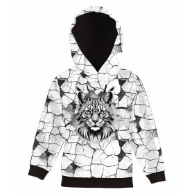 ANIMALS CRACKED wz.2 (cat) - panel (60cm x 50cm) brushed knitwear with elastane ITY