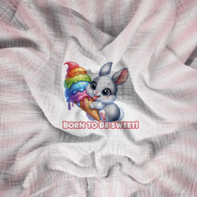 CUTE ANIMALS wz.13 - panel (60cm x 50cm)  Cotton muslin