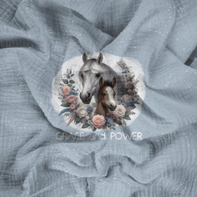 CUTE ANIMALS wz.9 - panel (60cm x 50cm)  Cotton muslin