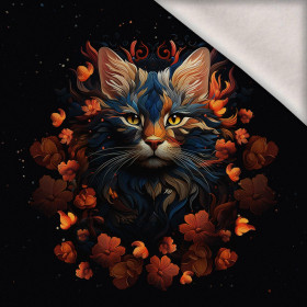 ANIMALS MANDALA wz.3 (CAT) - panel (75cm x 80cm) brushed knitwear with elastane ITY