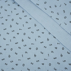 DIGITS / light blue - cotton muslin
