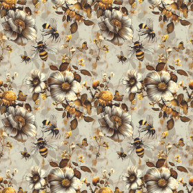 BEES & FLOWERS - Cotton muslin