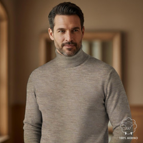 MERINO Knit Fabric 100% – Melange Brown