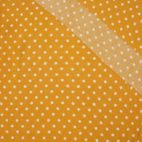 WHITE DOTS / mustard - crash viscose woven fabric