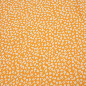 COLORFUL FLOWERS / orange - viscose woven fabric