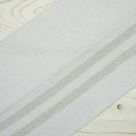 Folded ribbing WHITE / silver 140cm