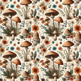 BOTANICAL FOREST wz.1 - Cotton muslin