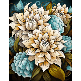 BOUQUET OF FLOWERS WZ.4 - panel (60cm x 50cm) Waterproof woven fabric