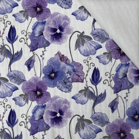 PANSIES (BLOOMING MEADOW) (Very Peri) - Cotton muslin