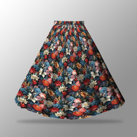 Skirt panel "MAXI" - crepe/ Butterfly & flowers wz.10