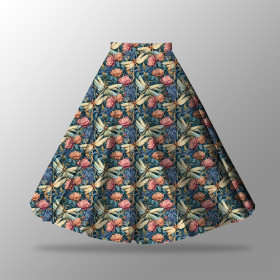 Skirt panel "MAXI" - crepe/ Butterfly & flowers wz.11
