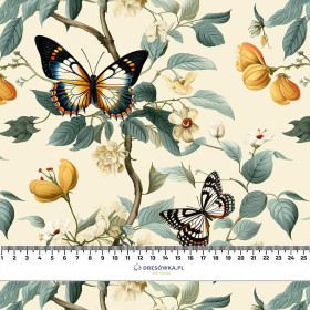 Butterfly & Flowers wz.2 - looped knit fabric