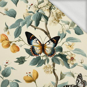 Butterfly & Flowers wz.2 - looped knit fabric