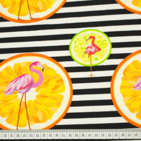 ZESTY FLAMINGOS - Viscose jersey WE210