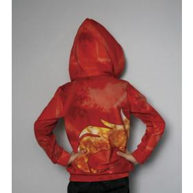 RED NINJA HODDIE  "ALEX" (146/152) - looped knit fabric