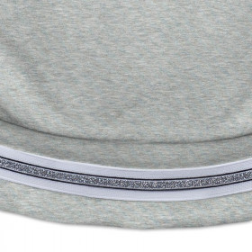 Kid’s blouse with transfer rhinestones "KATE" - melange light grey 134-140 - sewing set