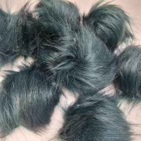 Eco fur pompom 12 cm - DARK TEAL