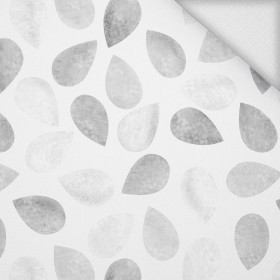 BIG LEAVES MIX / light grey - looped knit 