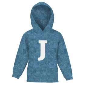 KID'S HOODIE (ALEX) - "J" / acid wash atlantic blue - sewing set