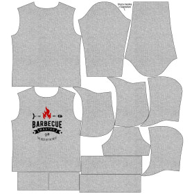 MEN’S HOODIE (COLORADO) - BARBECUE MASTER / melange light grey - sewing set 
