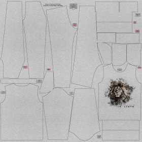 Children's tracksuit (MILAN) - BE BRAVE (BE YOURSELF) / M-01 melange light grey - looped knit fabric