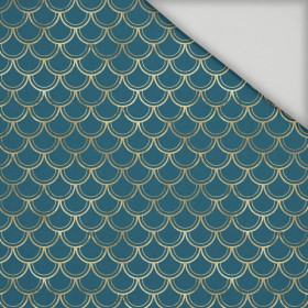 GOLDEN FISH SCALES pat. 2 (GOLDEN OCEAN) / sea blue - quick-drying woven fabric