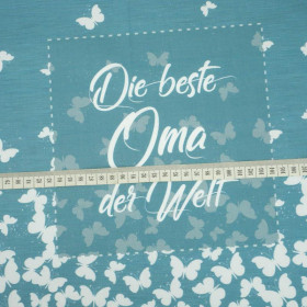 Die beste Oma der Welt/ butterflies- Cotton woven fabric panel (50cmx75cm)