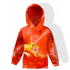 RED NINJA HODDIE  "ALEX" (146/152) - looped knit fabric