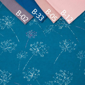 GLITTER DANDELIONS (DRAGONFLIES AND DANDELIONS) - looped knit fabric