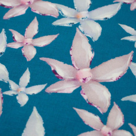 GLITTER FLOWERS (DRAGONFLIES AND DANDELIONS) - looped knit fabric