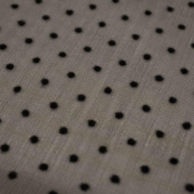 DARK BEIGE - Polka dot crushed chiffon